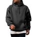 Men's Hooded Sweatshirt -Vintage Style Pullover Hoodie, Soft Cotton Blend, Comfort Fit, Streetwear Essential For Casual Wear_viptrois.com