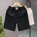 Men's Clothing White Shorts Men's Trendy Brand Summer Outerwear Shorts Men's Fashion Casual Sports Mid Length Pants_viptrois.com