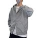 Thick casual versatile double zipper cardigan jacket for men's spring and autumn new style loose hooded sweatshirt_viptrois.com