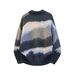Unisex Oversized V-Neck Sweater – 90s Grunge Stripes & Drop Shoulder (S-XXL, Slouchy Streetwear)_viptrois.com
