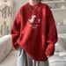 American Retro Dinosaur Print Sweater Men's Large Size Autumn And Winter New Trendy Brand Loose Knitted Sweater Jacket_viptrois.com