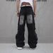 Men's Clothing Vibe Street Hip Hop Overalls Hip Hop Jeans Straight Wasteland High Street Multi Pocket Mopping Pants_viptrois.com