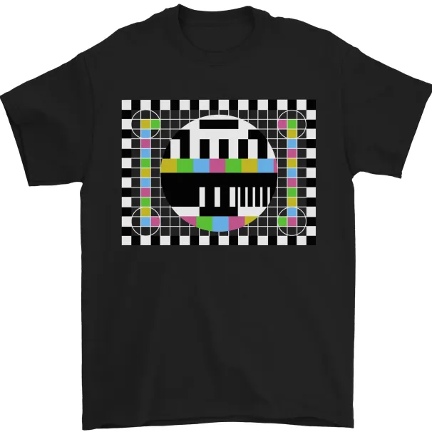 TV Test Pattern As Worn By Mens T-Shirt Mens Womens Tees Top 100% Cotton_viptrois.com