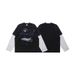 American-style Washed Faux Two-piece Printed Distressed 300g T-shirt For Men, Loose Casual Long-sleeve Street_viptrois.com