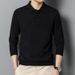 Men's Clothing 2024 Autumn And Winter New Polo Tops Knitted Wool Men's Lapel Loose Solid Color Sweater Polo Shirt Collar_viptrois.com