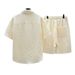 Men's Clothing Summer Solid Color Ice Silk Suit Thin Sports Casual Two Piece Suit Summer Handsome Short Sleeved Shirt_viptrois.com