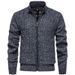 Men's Jacquard Knit Cardigan – Stand Collar Casual Sweater For Autumn & Winter (Dark Gray/Light Gray/Burgundy/Blue/Black, M-3XL)_viptrois.com
