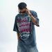 New American Style Washed Dyed Vintage Letter Print Short Sleeve T-Shirt Unisex Pure Cotton Loose Fit_viptrois.com