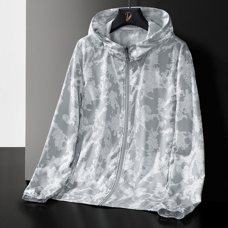 Men's Clothing Camouflage Sun Protection Clothing Loose Large Size Hooded Thin Jacket Anti Ultraviolet Fishing Waterproof Sun Protection Clothing_viptrois.com