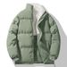 Winter Reversible Lamb Wool Men's Trendy Loose Thickened Warm Down Cotton Jacket Couple Coat_viptrois.com