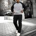 Men's Plus Size Fleece Hoodie & Jogger Set - Loose Fit Casual Sportswear For Running & Gym - Polyester Blend (Black/Dark Grey/Light Grey)_viptrois.com