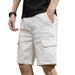 Men's Clothing Men's Loose Straight Leg Denim Shorts Summer Trendy White Casual Cargo With Large Pockets Thin_viptrois.com