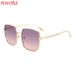 Metal Large Frame Women's Sunglasses Gradient Sun Protection Sunglasses High End T1296_viptrois.com
