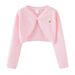 "Elegant Girls' Knit Cardigan With Bow & Shawl - Lightweight Summer Formal Dress Cover-Up For Ages 8-16Y (White/Pink/Yellow)"_viptrois.com