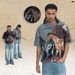 American-style Horse Year Print All-over Washed Vintage Loose One-piece Cut Short-sleeve T-shirt_viptrois.com