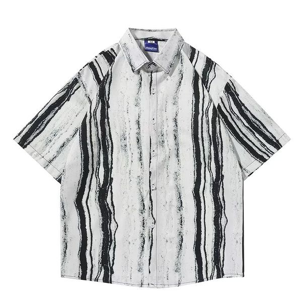 Men's Clothing Beach Outfit Beach Flower Shirt Boys Summer Thin Fashion Brand Vacation Ice Silk Short Sleeved Jacket_viptrois.com