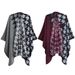 Unisex Thickened women's large jacquard split cape large plaid acrylic cape_viptrois.com
