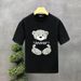 Little Bear Embroidered Short For Youth Handsome Round Neck T-shirt 2025 Summer New Men's Cartoon Half Sleeve_viptrois.com