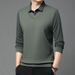 Nordmann Men's Polo Autumn Winter Casual Two-Piece Long Sleeve T-Shirt Fleece Lined Thickened Warm Fashion Base Shirt Top_viptrois.com