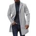 Men's Clothing Military Green Wool-Blend Peacoat – Slim Fit Casual Overcoat For Men (S-XXL)_viptrois.com