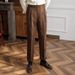 Men's Clothing Spring And Autumn High Waist Straight Casual Trousers British Retro Versatile Trousers_viptrois.com