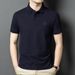 Short T-Shirt Men's 2025 Summer New Loose Middle-Aged Collar Polo Shirt Half Sleeved Casual Top_viptrois.com