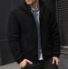 Men's Clothing Spring And Autumn Men's Zip-Up Hoodie – Streetwear Pullover With Doberman Print & Side Pockets (S-XXL, Black/Charcoal Grey)_viptrois.com