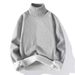 Men's Fleece-Lined High Neck Sweater – Winter Thermal Knit Pullover, Soft Acrylic Blend (Black/White/Burgundy/Camel/Beige/Grey/Caramel, M-4XL)_viptrois.com