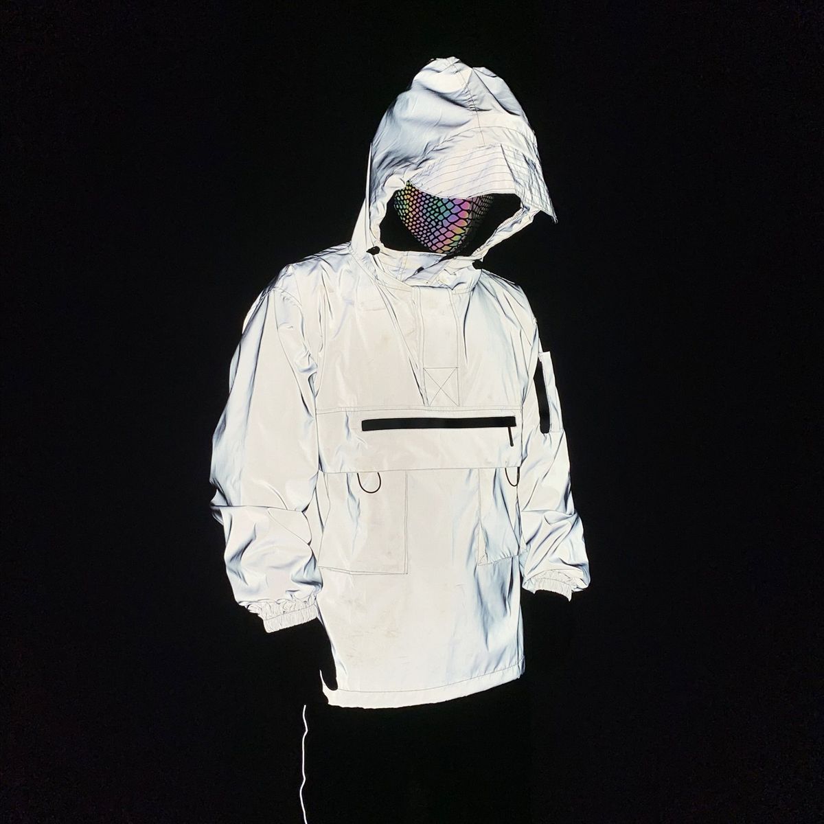 Men's Clothing multi pocket tactical functional style colorful reflective workwear jacket couple loose assault hooded jacket _viptrois.com