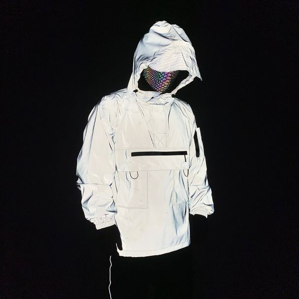 Men's Clothing multi pocket tactical functional style colorful reflective workwear jacket couple loose assault hooded jacket _viptrois.com