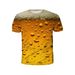 Spring/Summer Men's Short Sleeved T-shirt Malt Beer 3D Digital Printing Party Fashion Loose Shirt_viptrois.com