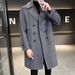 Loom Loom European Fashion Men's Wool With Pressed Seam Casual Mid-Length Double-Sided Double-Breasted Trench Coat_viptrois.com