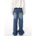 Men's Clothing New Seasons Black And Gray Old Retro Trendy Casual Jeans_viptrois.com