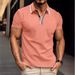 Men's Clothing Collar Striped Casual Polo Shirt Lapel Button Business Versatile T Shirt Top_viptrois.com