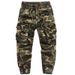 Men's Military Camouflage Cargo Pants – Lightweight Polyester, Multi-Pocket Jogger Fit For Tactical & Streetwear Style_viptrois.com