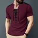 Men's Clothing Cardigan Drawstring Round Neck Sports Polo Shirt_viptrois.com
