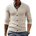 Men's Slim Fit V-Neck Cardigan Sweater - Breathable Knit Button-Up For Business Casual_viptrois.com