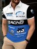Men's Clothing Zipper Polo Shirt - 3D Racing Print Breathable Pique Knit With Modern Fit_viptrois.com