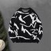 Men's Oversized Hip-Hop Sweater – Warm Winter Pullover With Loose Fit (Light Gray/Black, Sizes S-XXL, Soft & Trendy Long Sleeve Knitwear)_viptrois.com