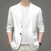 Spring And Summer New Plus Size Jacket Business Lightweight Small Blazer Casual Suit Light Mature Style Men_viptrois.com