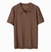 Men's Clothing Retro Short Sleeved Sweater Men's Textured Business Casual Polo Shirt Men's Lapel T Shirt Men_viptrois.com