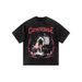 Men's Clothing Skull Rock Band Retro Washed Short Sleeved T Shirt Casual Loose Bottoming Shirt_viptrois.com