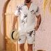 Men's Clothing Hawaiian Seaside Holiday Style Quick Drying Breathable And Comfortable Cuban Collar Single Breasted Drawstring Shorts MB5 MA1_viptrois.com