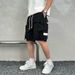 men's Quick-drying summer multi-pocket thin solid color simple loose cargo shorts men's five-point casual trendy brand sweatpants_viptrois.com