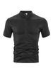 Men's Casual Short Sleeve Polo Shirt - Breathable Pearl Cotton Twisted Knit Fabric - Summer Loose Fit Patchwork Design_viptrois.com