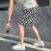 Men's Retro Checkered Casual Shorts Style High Street Loose Fit Sporty Five Point Pants Summer New Arrival_viptrois.com