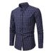 Men's Clothing Men's Casual Long Sleeve Shirt - Soft Cotton Blend Plaid Shirt, Relaxed Fit, Versatile Daily Wear For Autumn_viptrois.com