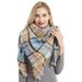 Unisex Shawl small checkered square scarf Women's bib blanket shawl_viptrois.com
