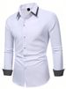 New Street Fashion Color Matching Long Sleeved Shirt Fashion Business Casual Slim Men's Shirt_viptrois.com