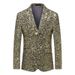 Men's Clothing Men's Business Casual One Piece Small Suit Gold Suit_viptrois.com